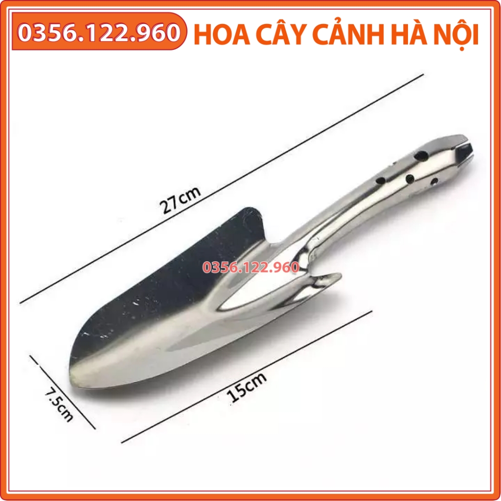 [Giá hủy diệt] Xẻng xới đất làm vườn INOX đa năng không gỉ - KT 27x8cm