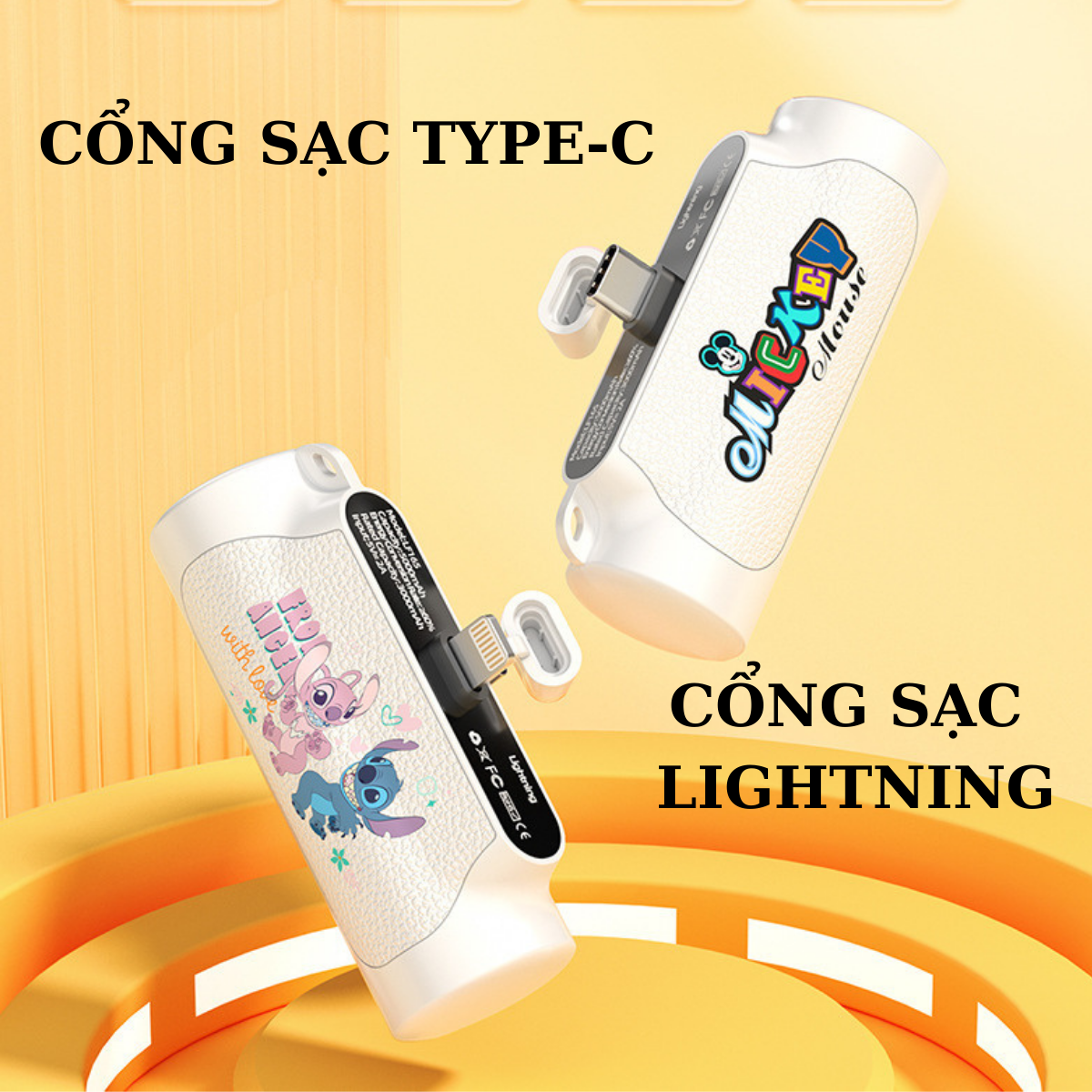 Sạc pin dự phòng 5000 mah, begama, disney 03, sạc dự phòng không dây đa năng, sạc nhanh đa năng giá rẻ mini