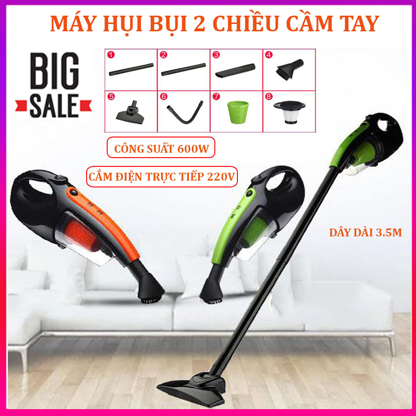 Máy Hút Bụi Cầm Tay 2 chiều 220v - Công suất lớn 600W - Hút Bụi Thảm Khe Tủ Bàn Phím LAPTOP, Máy Hút Bụi Điện Máy Xanh, , May Hut Bui # Công Suất 600W Hút Sạch Bụi Cho Các Dòng Xe, Sàn Nhà, Ghế Sofa - Nhanh Sạch Tiết Kiệm Thời Gian