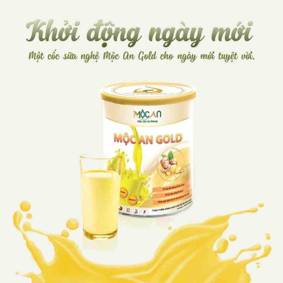 Sữa Nghệ Omega369 Mộc An gold 414g dùng cho trẻ từ 6 tuổi, người bị dạ dày, người tiểu đường, tiền tiểu đường, ăn kiêng, phụ nữ sau sinh, người mới ốm dậy, sau phẫu thuật, phụ nữ muốn làm đẹp
