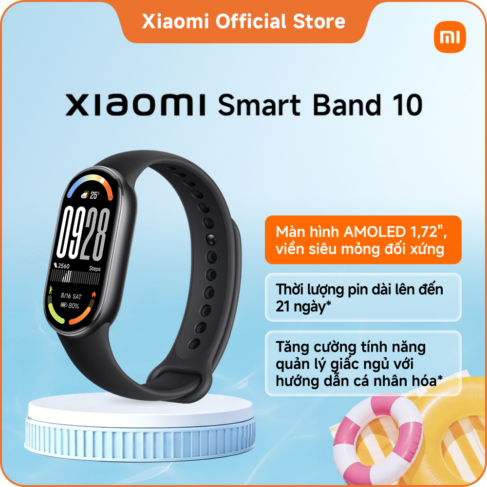 Xiaomi Smart Band 10 Đồng Hồ Thông Minh Glimmer Edition Glimmer Gold - Màn Hình Amoled 1.72" - Bluetooth 5.4 - Kháng Nước 5atm - Pin Lên Đến 21 Ngày Xiaomi Smart Band 10 Ceramic Edition Pearl White