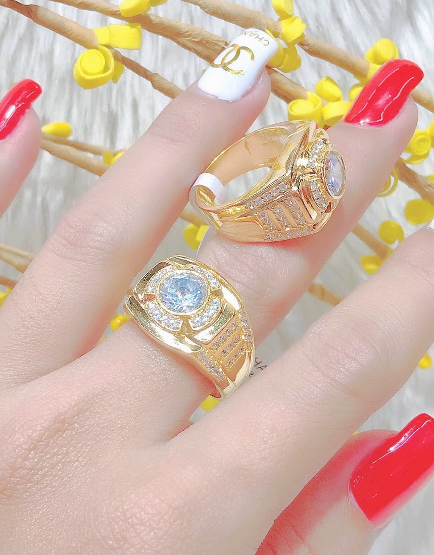 Nhẫn Nam Mạ Vàng 18 K Phong Cách Menly Mẫu 01 - Mang Nhìn Rất Mạnh Mẽ  - Tubi Cony - trang sức nam - nhẫn nam