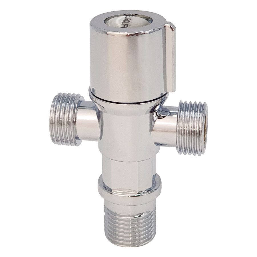 Van giảm áp, T chia bồn cầu nhựa ABS mạ Chrome Eurolife EL-TN01 (Trắng bạc)