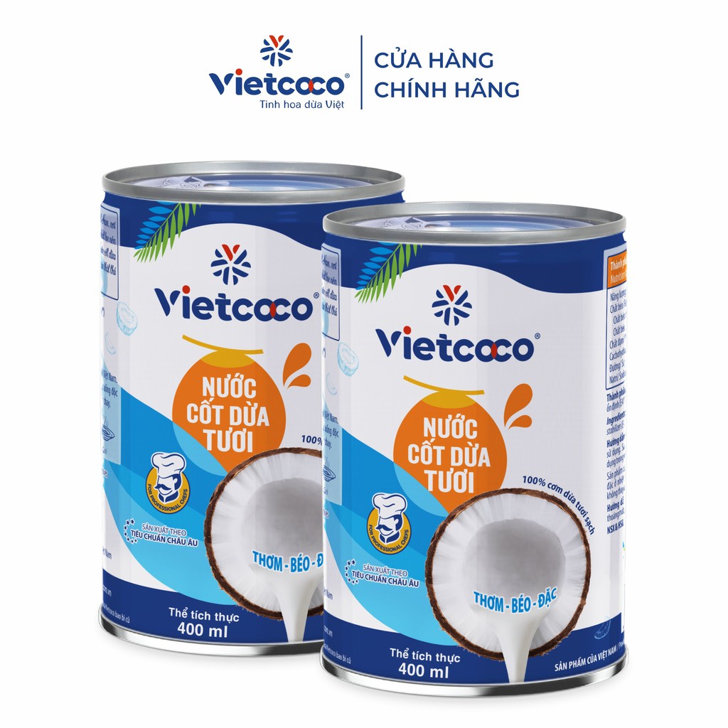 Combo 6 lon nước cốt dừa tươi vietcoco lon 400g