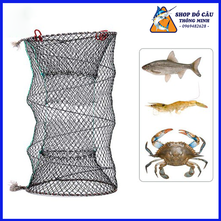 Lồng Lò Xo Bẫy Tôm Cua Cá, lồng bát quái 12 cửa ngục, lồng lưới siêu bền chuyên bắt cua biển cỡ lớn, Chất liệu tốt ( Shop Đồ Câu Thông Minh )