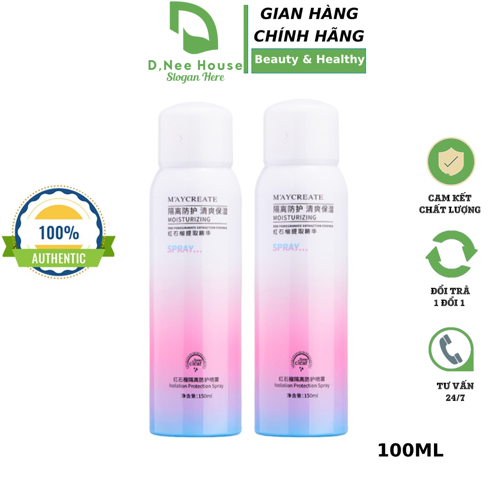 Xịt chống nắng trắng da Maycreate 150ml toàn thân body nâng tone da body chống nước v7 cho nam và nữ D,Nee House