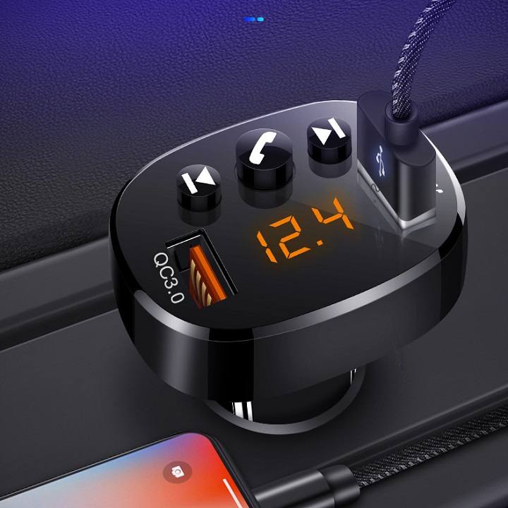 Tẩu sạc bluetooth mp3 đa năng , sạc nhanh xe hơi , nghe nhạc mp3 fm