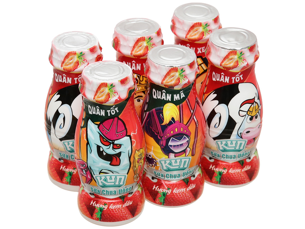 Sữa chua uống kun hương cam/dâu chai 48x90ml
