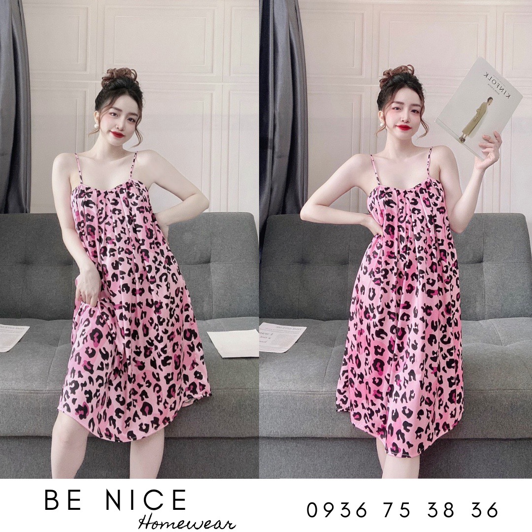 Váy lụa xếp li mặc nhà nhiều họa tiết xinh xắn