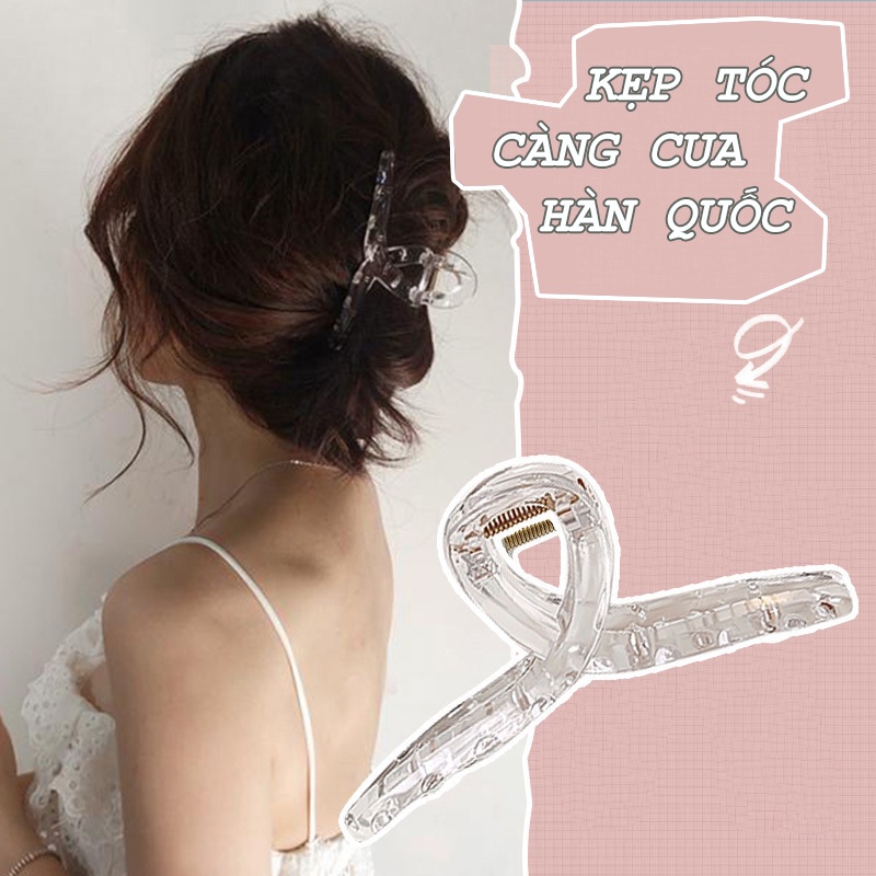 Kẹp tóc càng cua phối lông Hàn Quốc nữ đẹp hottrend 2022 cỡ size lớn iLita cặp búi tóc dễ thương cào 10 răng 14 răng