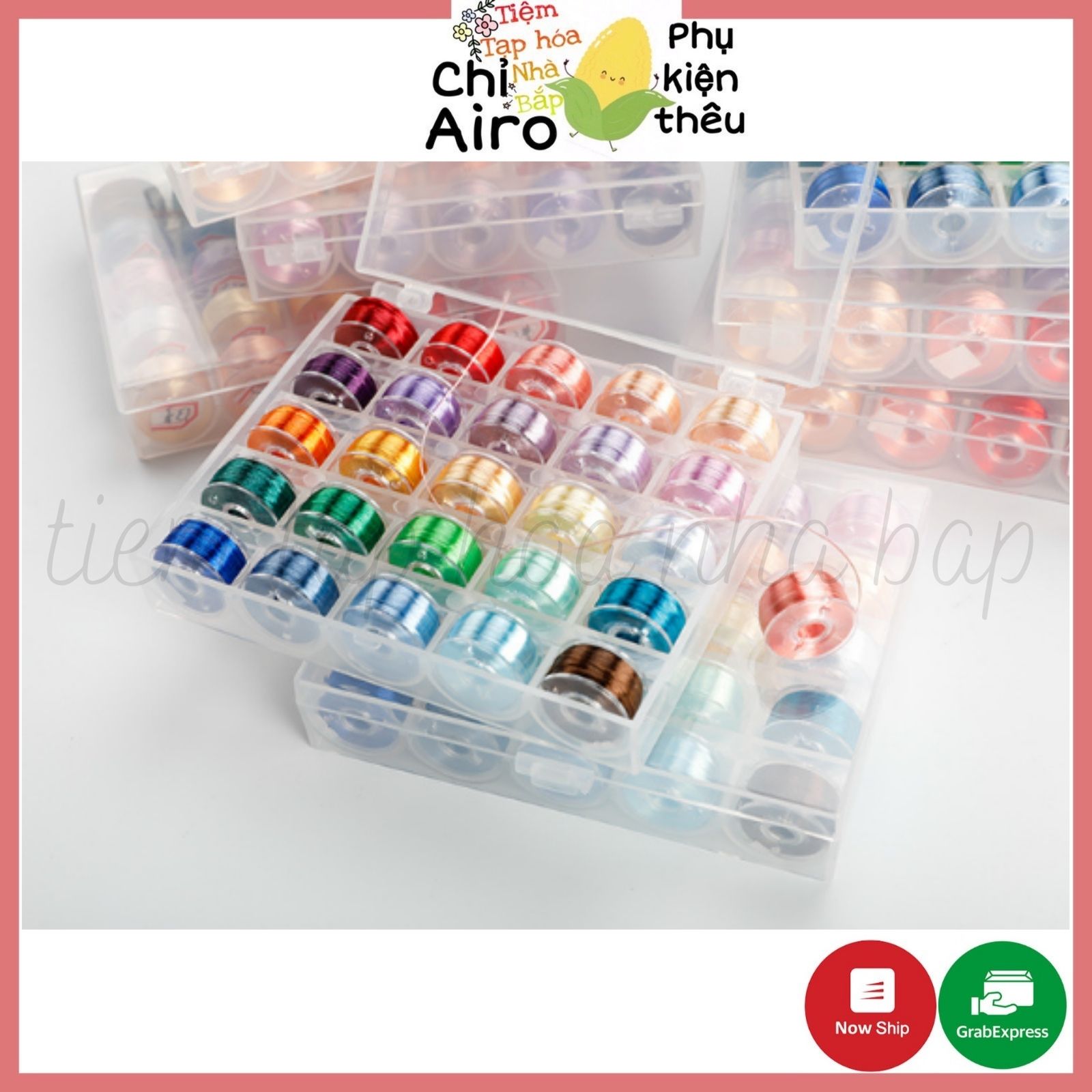 Hộp 25 Cuộn Chỉ tơ Bóng Tô Châu Phản Quang Làm Triền Hoa Quấn/ Trâm Hoa Quấn