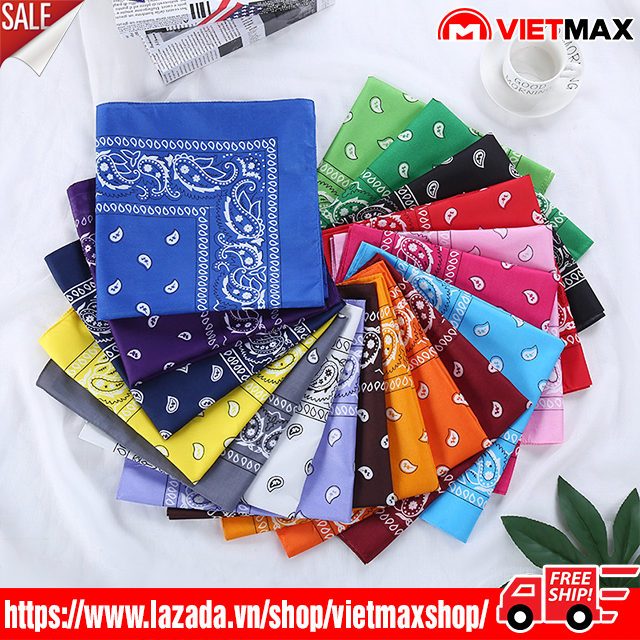 Khăn Turban Headband Bandana Họa Tiết Độc Đáo Choàng Cổ Đội Đầu Làm Phụ Kiện Quần Áo 55x55 cm