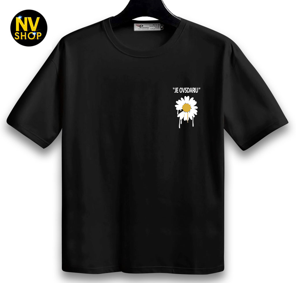 Áo thun unisex freesize tay lỡ "in hình flower"