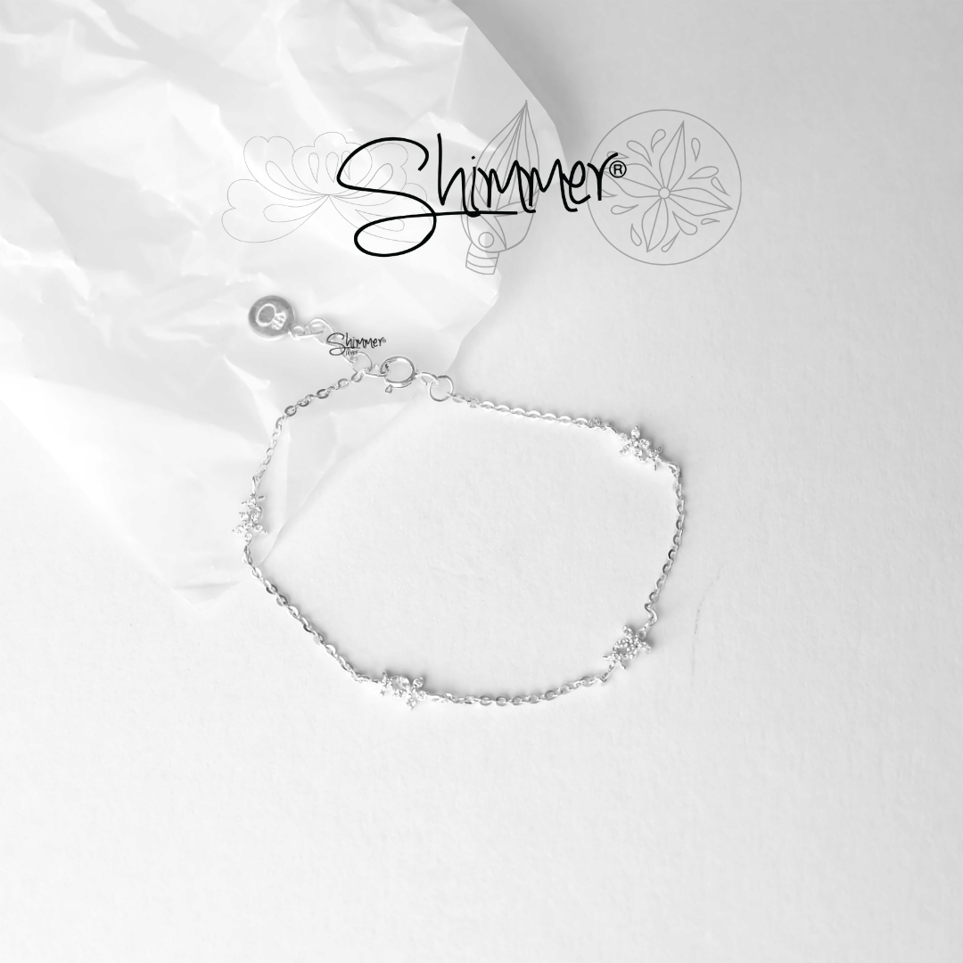 Lắc tay, vòng tay nữ bạc 925 cao cấp shimmer silver thiết kế dễ thương xinh xắn - aita - trang sức bạc 925 shimmer silver