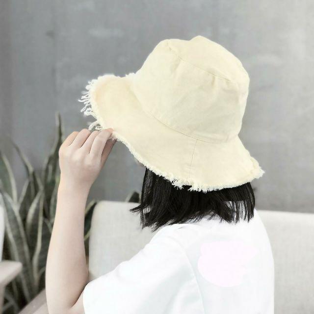 Nón bucket mũ tai bèo kaki trơn tua rua thời trang