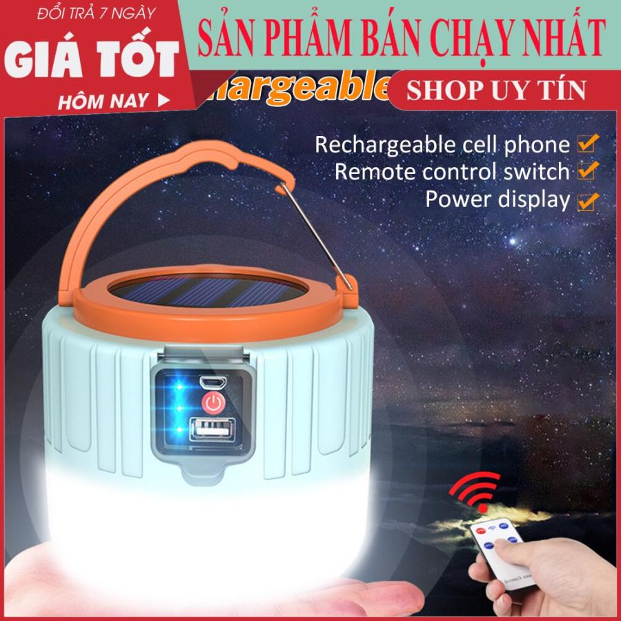 [ HÀNG LOẠI 1 ] Bóng đèn tích điện, đèn tích điện năng lượng mặt trời có điểu khiển, đầu cắm USB, đèn led tích điện, đèn năng lượng mặt trời, có đầu cắm sạc, công suất 100W