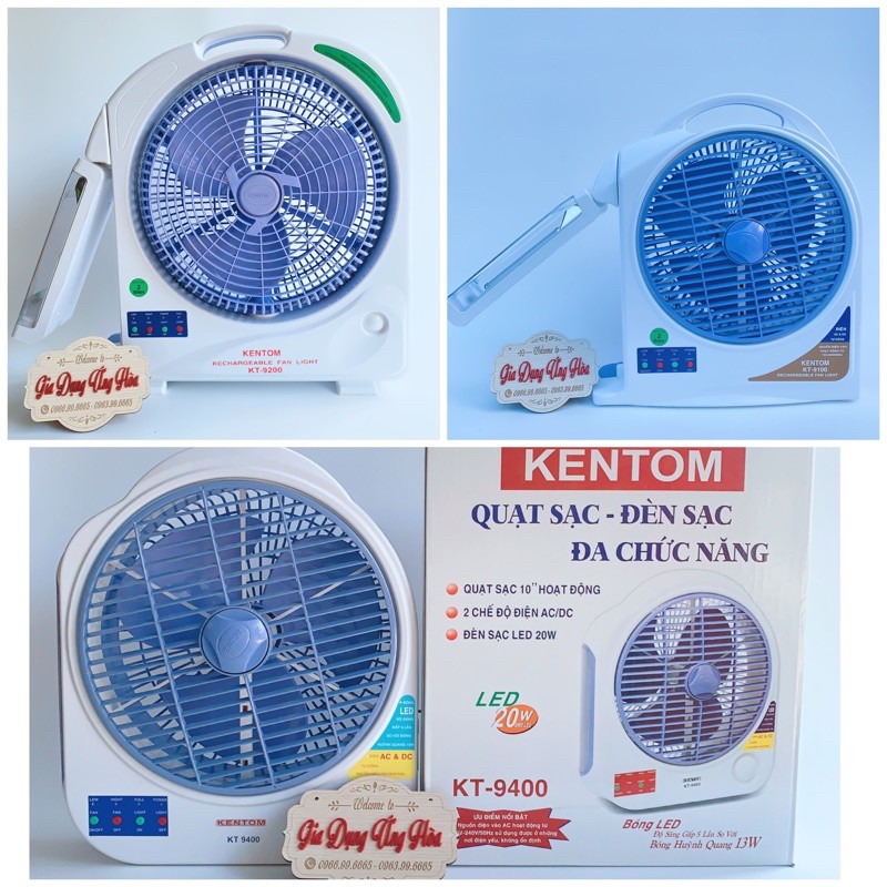 Quạt sạc - đèn sạc đa chức năng kt-9100-9200-9400