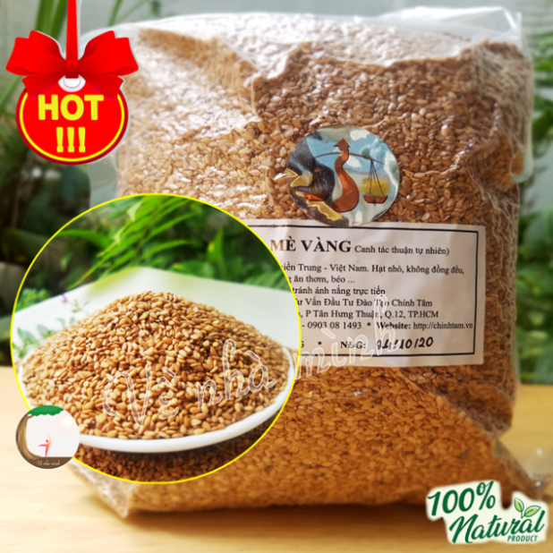 MÈ VÀNG THUẦN CHỦNG HỮU CƠ TỰ NHIÊN 100% 300G-500G ( Hạt vừng vàng sống ) dùng nấu chè, làm bánh & sữa, muối mè, bơ...