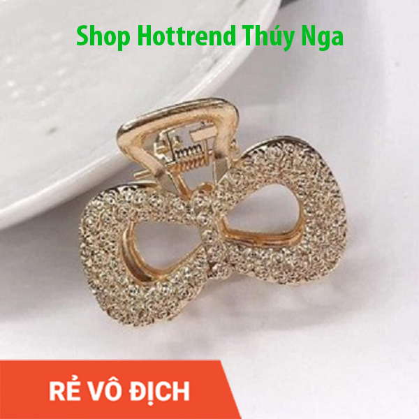 Set 5 Kẹp tóc đính đá nhũ màu siêu xinh hàng sẵn