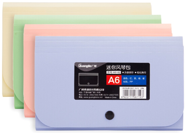 Cắp nhiều ngăn xốp khuy A6 ngắn A9162 Guangbo
