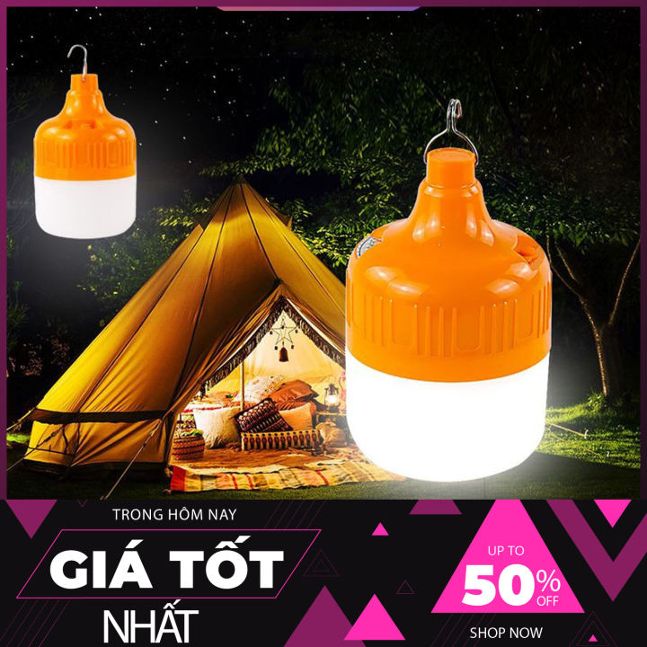 Đèn LED sạc tích điện công suất 60W đèn tích điện 3 chế độ sáng-Kèm Adapter sạc tiện lợi độ sáng cao