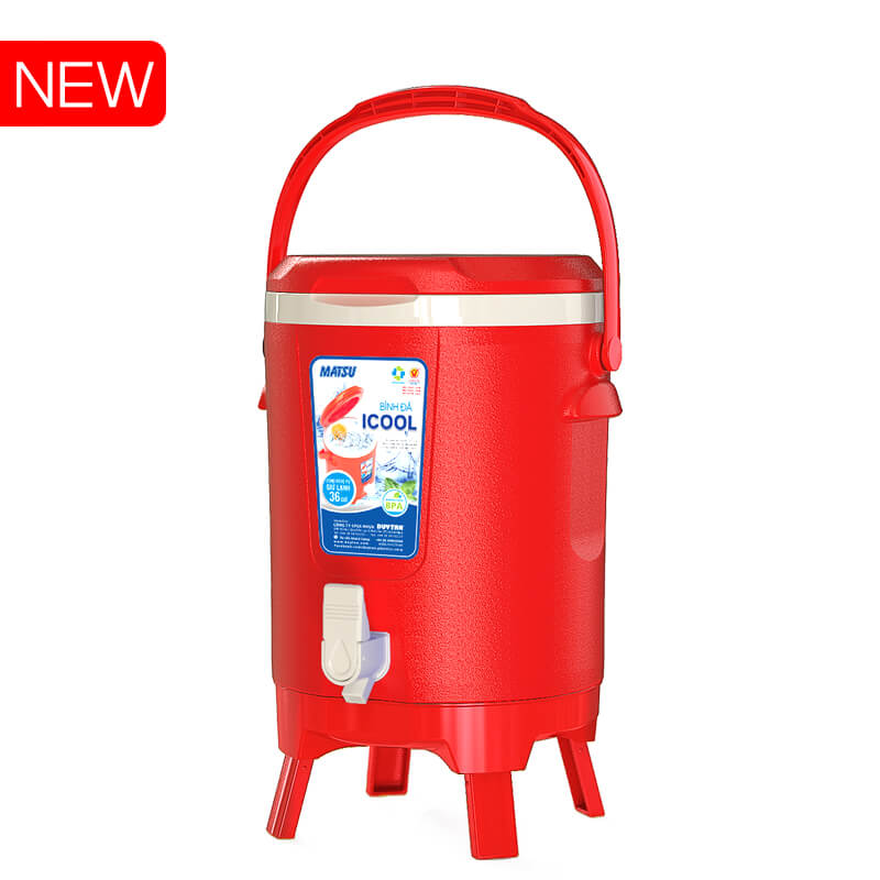 Bình đá giữ nhiệt ICooL Duy Tân có vòi 20L có chân gấp giữ lạnh 36h ( giao màu ngẫu nhiên)