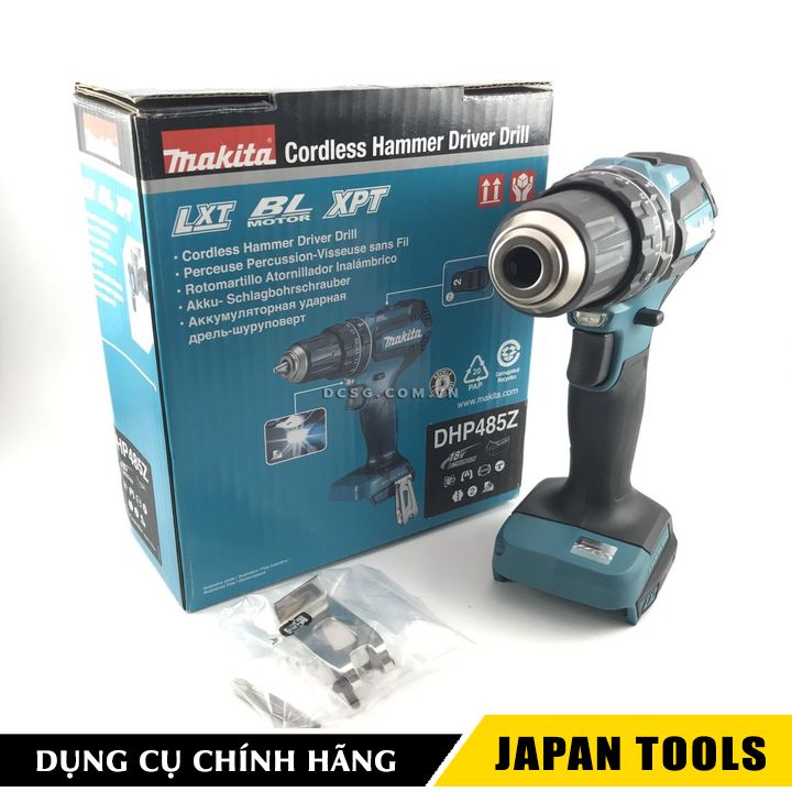 Máy khoan búa vặn vít 13/38/13mm dùng pin 18v makita dhp485z | japan tools