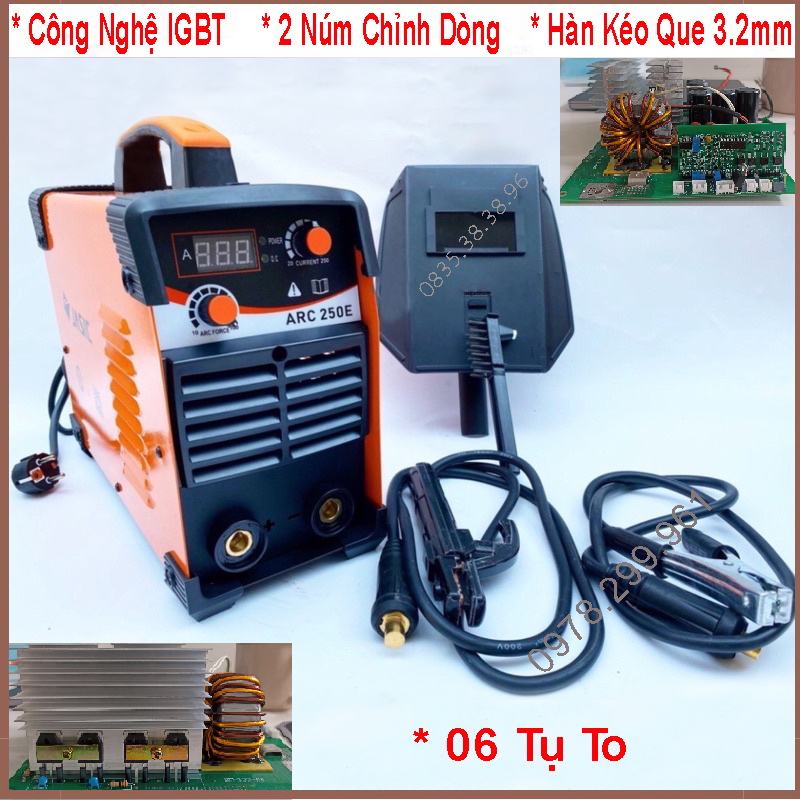 Máy hàn mini, máy hàn điện tử jasic arc-250e model mới công nghệ anh quốc