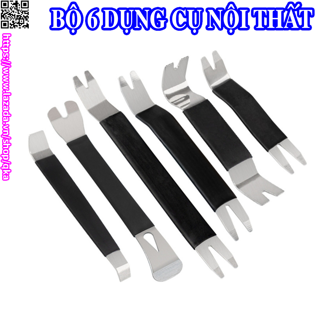 Bộ 6 dụng cụ tháo nội thất ô tô dụng cụ mở chốt vít nở và tháo lắp các bộ phận ô tô cầm tay