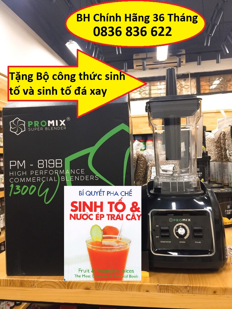 Máy xay sinh tố, xay đá chuyên dụng promix pm 819b - tặng kèm shaker 530ml