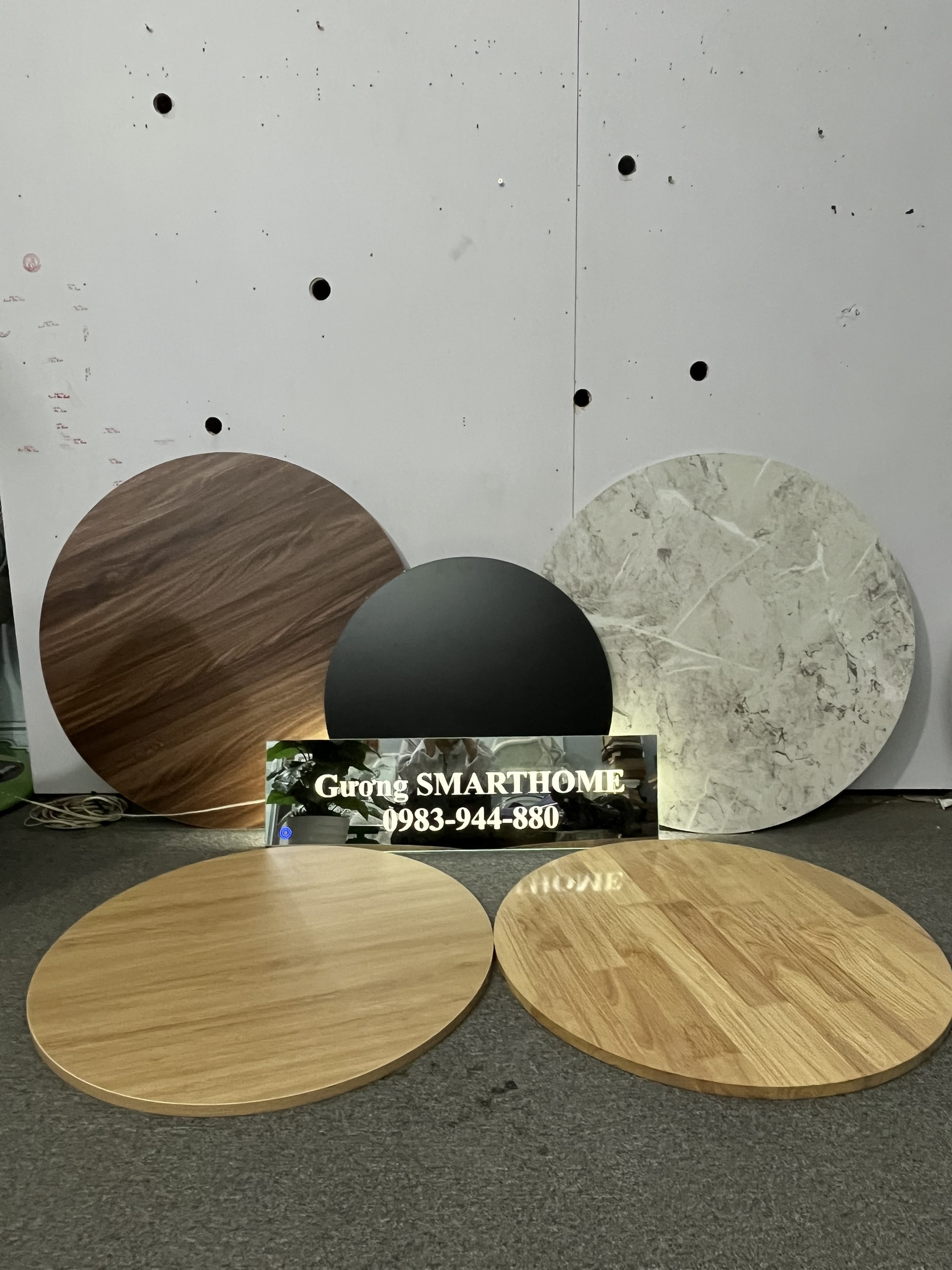 Mặt bàn tròn gỗ MDF lõi xanh chống ẩm đường kính 70-80-90cm