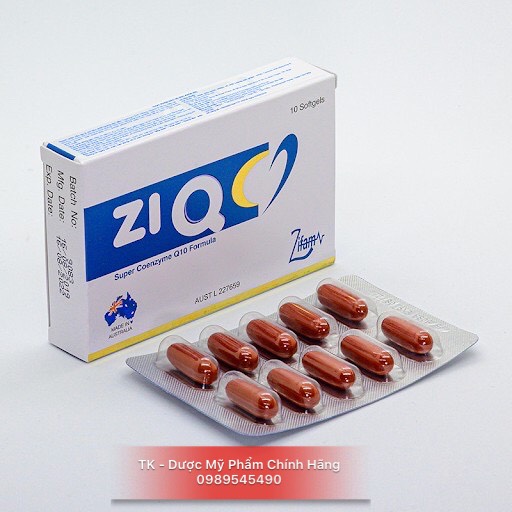ZiQ Coenzym Q10 - Viên Uống Hỗ Trợ Sức Khỏe Tim Mạch, Tăng Khả Năng Vận Động Của Tinh Trùng Yếu Loãng - Hộp 10 Viên