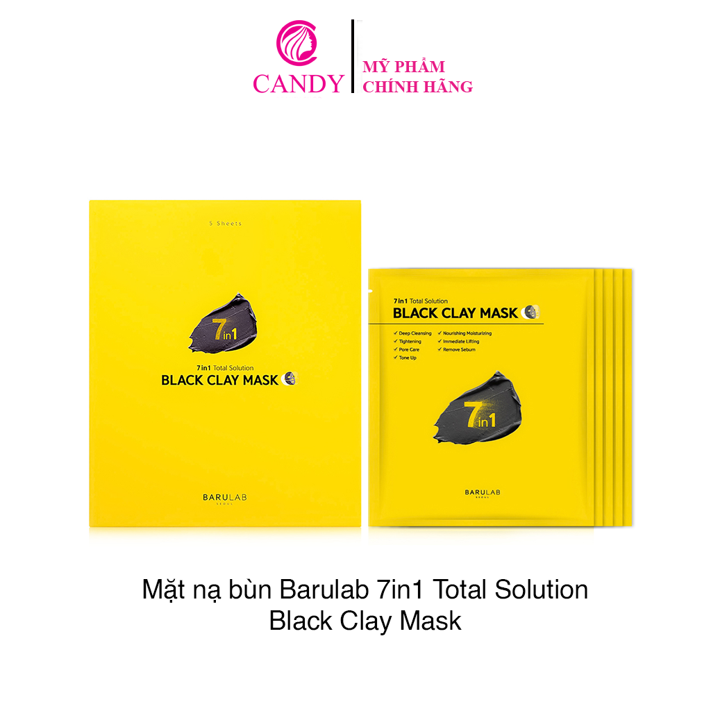 Mặt nạ đất sét barulab 7 in 1 total solution black clay
