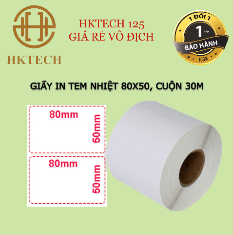 Giấy in tem 80x50 mm - tem in nhiệt 8x5 cm