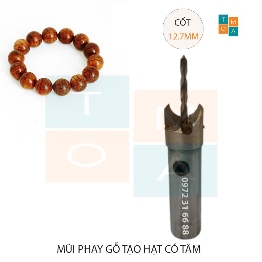 MŨI SOI GỖ - MŨI PHAY GỖ TẠO HẠT CÓ TÂM CÁC KÍCH THƯỚC ĐƯỜNG KÍNH HẠT 8-10-12-15-18MM, CỐT 12.7MM - MŨI TẠO HỘT - HẠT CƯỜM - MŨI PHAY GỖ TẠO VÒNG ĐEO TAY HÀNG VIỆT NAM CHẤT LƯỢNG CAO