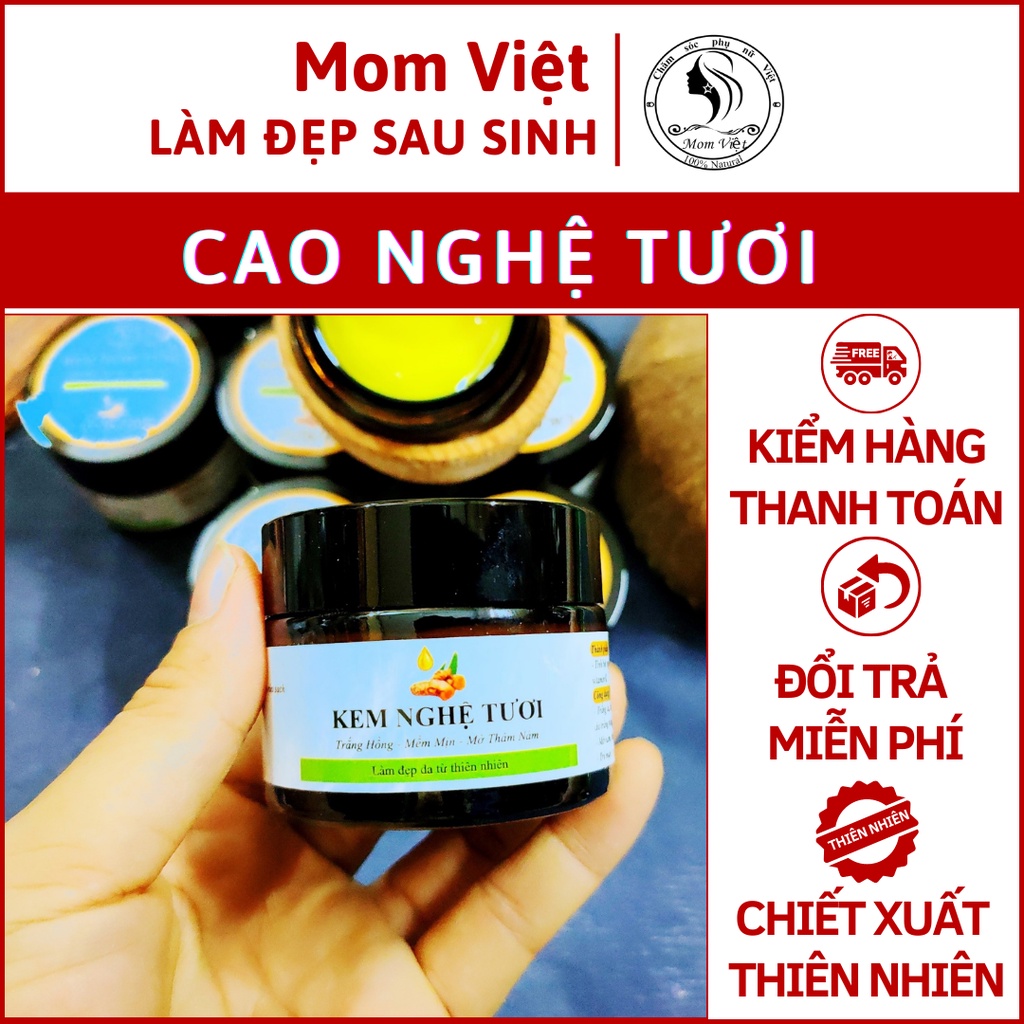 Cao nghệ kem nghệ mặt nạ nghệ sáng mịn da nám tàn nhang, nghệ tươi nguyên chất hộp cao nghệ tươi 50g