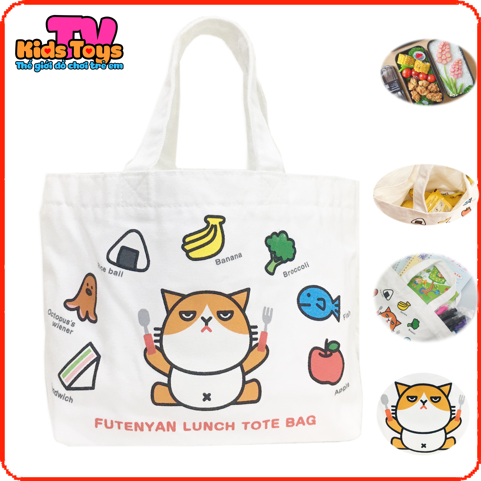 [HCM]TÚI XÁCH ĐỰNG ĐỒ TIỆN ÍCH CƠM TRƯA VĂN PHÒNG  CHẤT VẢI CANVAS  HÀNG XUẤT NHẬT CAO CẤP( Không  có dây kéo)