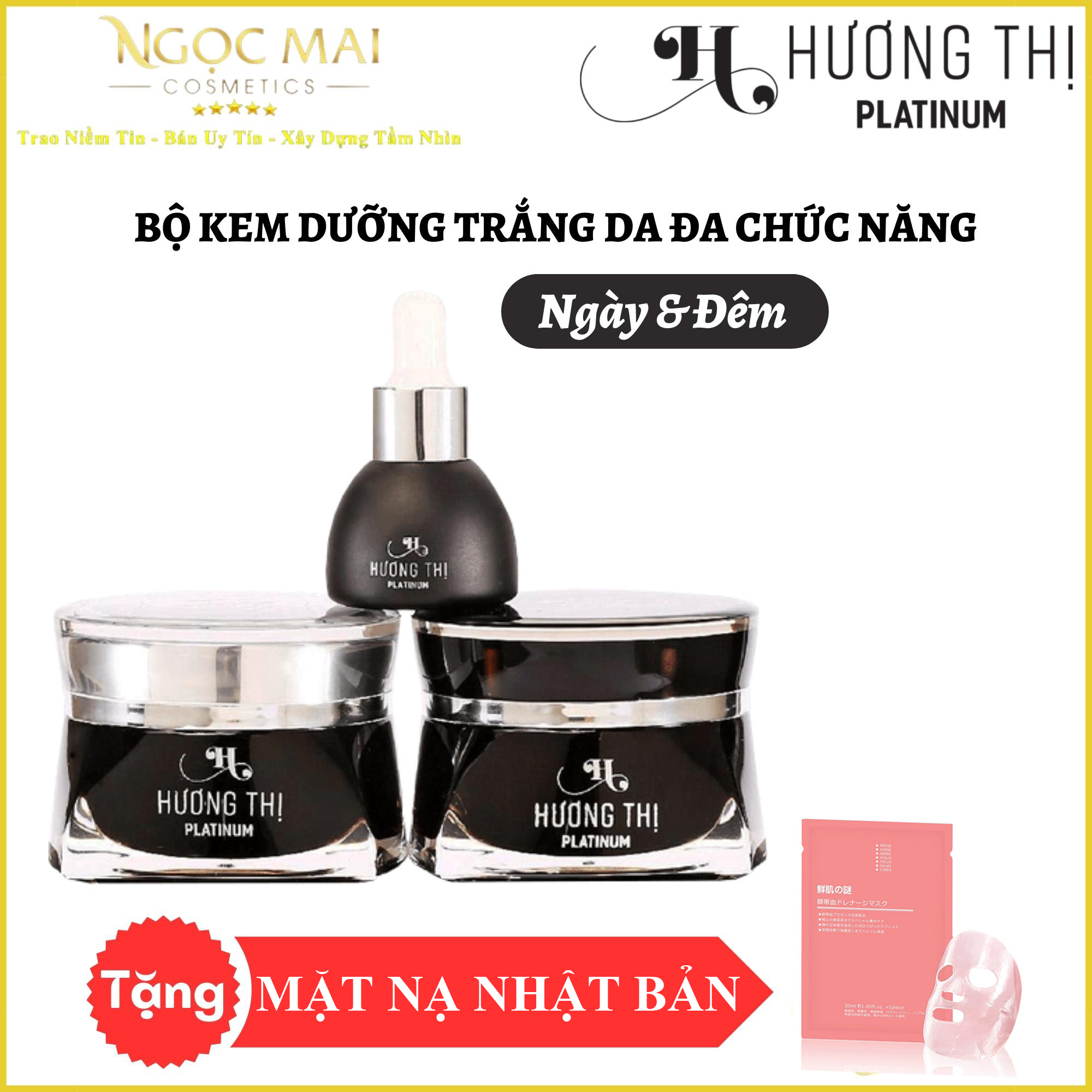 Bộ Mỹ Phẩm Hương Thị Platinum Đa Chức Năng Sáng Tối Bộ 3 Thần Thánh Hương Thị Việt Hương - Hương Thị Platinum Cosmetics