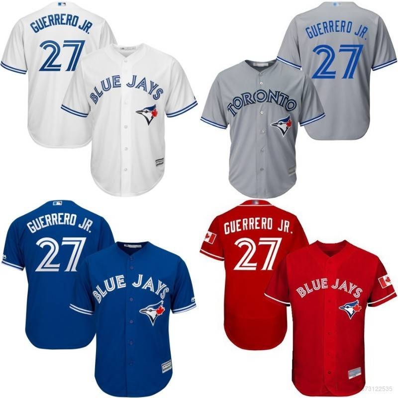 Chất lượng cao Jersey GR MLB Toronto Blue Jays Baseball Jersey Shirt No.27