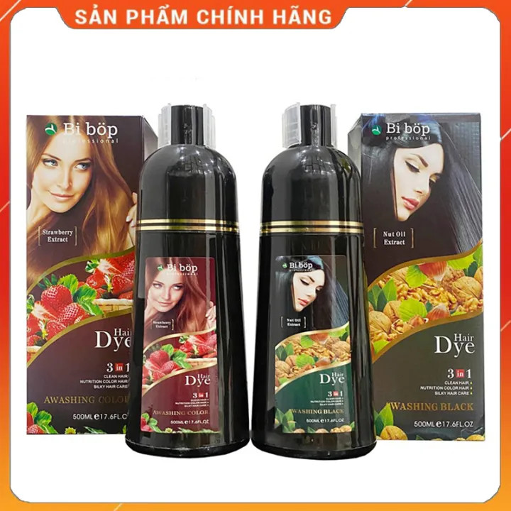 Dầu gội phủ bạc tóc đen - nâu thảo dược bi bốp nhật bản | thành phần 100% thảo dược 500ml