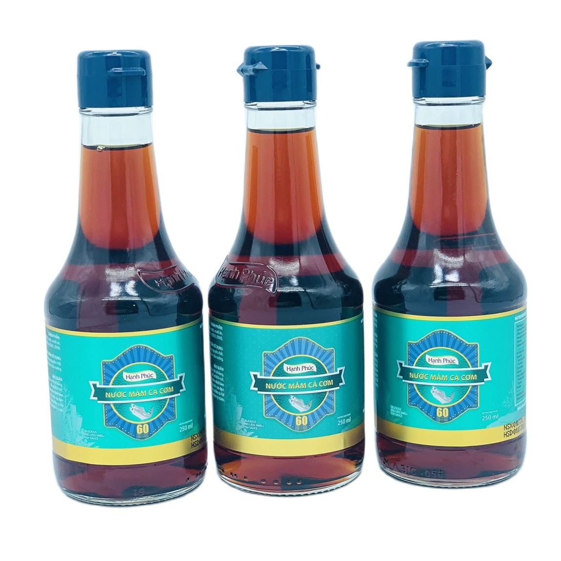 Combo 3 Chai THÙNG XỐP Nước mắm Hạnh Phúc 60 độ đạm Chai 250ml
