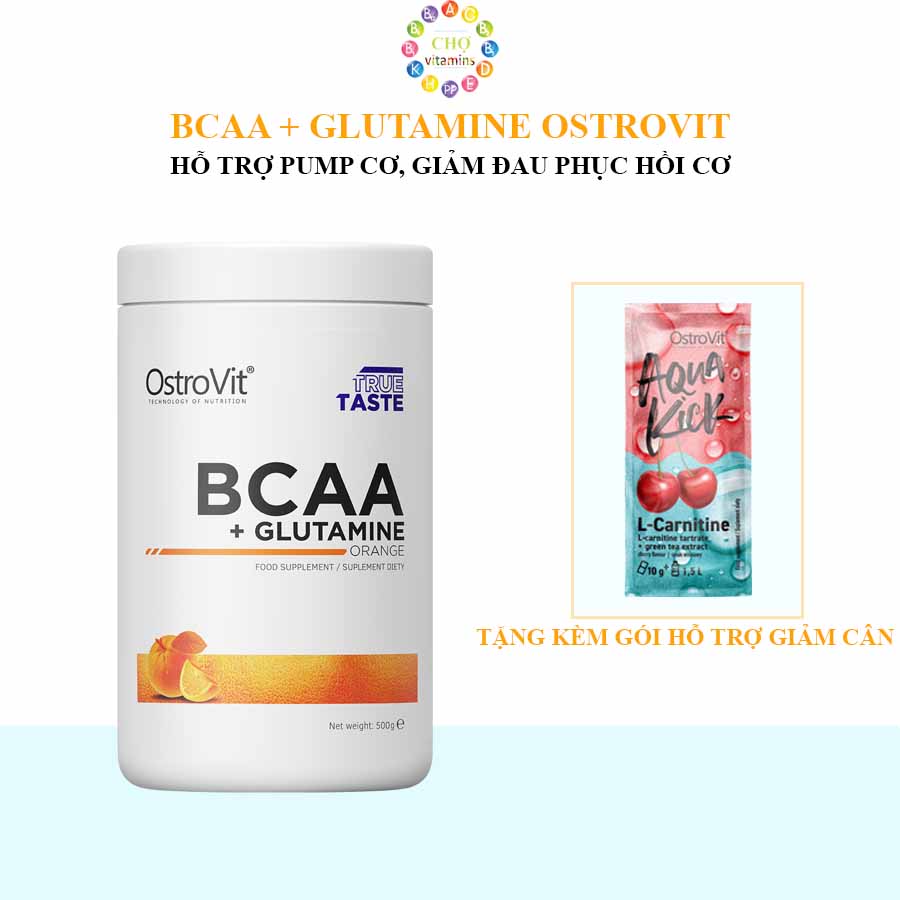 Thực phẩm bổ sung giảm đau nhức, phục hồi cơ bắp, chống mất cơ - ostrovit bcaa + glutamine