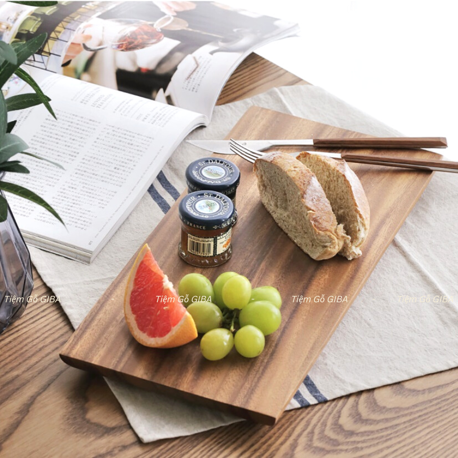 Dĩa Gỗ Đựng Sushi, Khay gỗ Decor đựng đồ ăn phụ kiện chụp ảnh sản phẩm - Giba