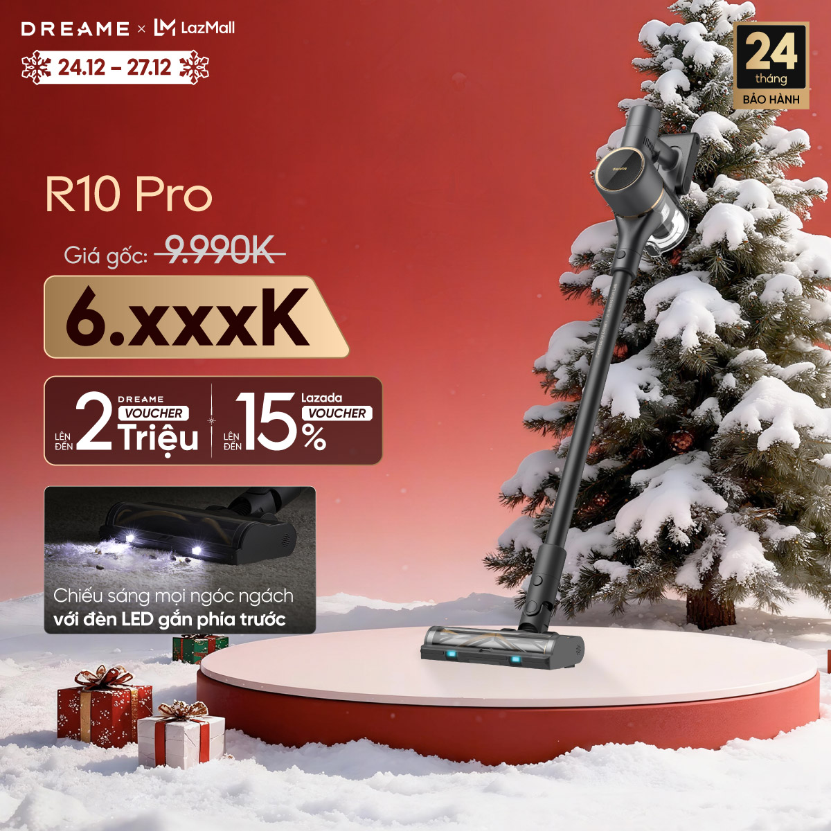 Máy hút bụi cầm tay không dây thông minh Dreame R10 R10 Pro - Bản Quốc Tế - Bảo hành 24 Tháng
