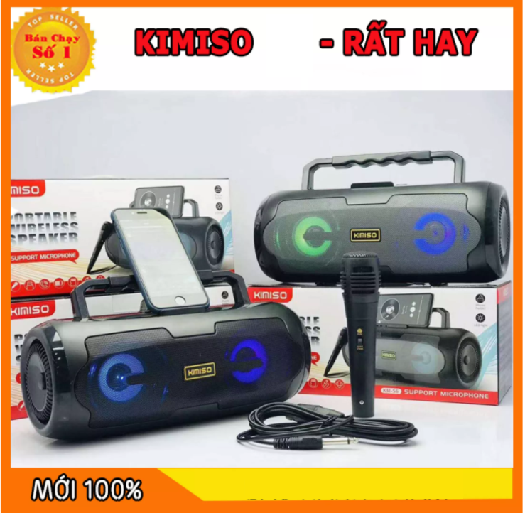[HCM][TẶNG 1 MIC KARAOKE CÓ VANG 100K] Loa Bluetooth Kẹo Kéo Karaoke Bluetooth Mini KIMISO S1, S2 - Tiện lợi - Âm to - Cực đã - Loa bluetooth không dây giá rẻ - Loa Karaoke Tại Nhà