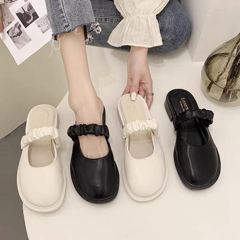 Sục nữ, Dép sục lolita da lì dây chun phong cách Hàn Quốc cực đẹp