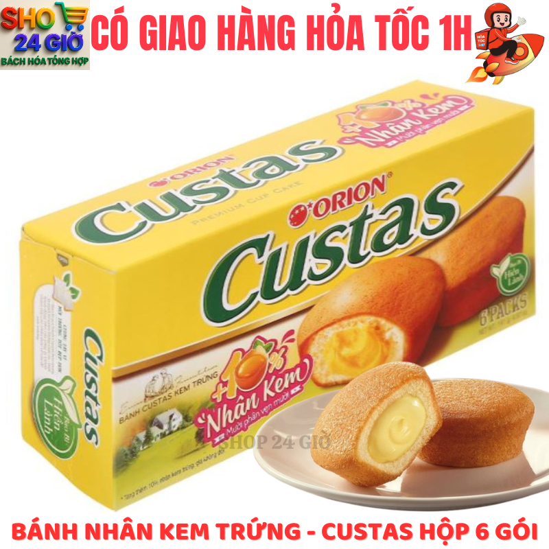 Bánh Custas Bông Lan Kem Trứng Hộp 6 Cái