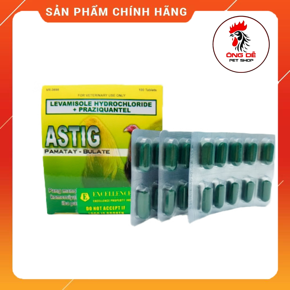 Astig cho gà đá 40 viên chiếc lẽ giúp xổ 99% các loại giun, sán và không gây sốc, khô gà