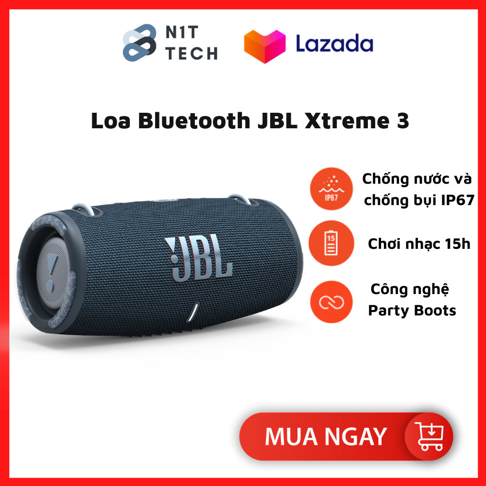 [Hot 2021] Loa Bluetooth JBL Xtreme 3 - Loa Nghe Nhạc, Karaoke Công Suất Lớn - Loa Bass Mạnh, Treble Rời - Tương Thích Với Máy Tính, Vi Tính, LapTop, PC - Chống Nước, Chống Bụi IP67 - Thời Gian Chơi Nhạc Lên Tới 15h -BH 1 Năm Toàn Quốc
