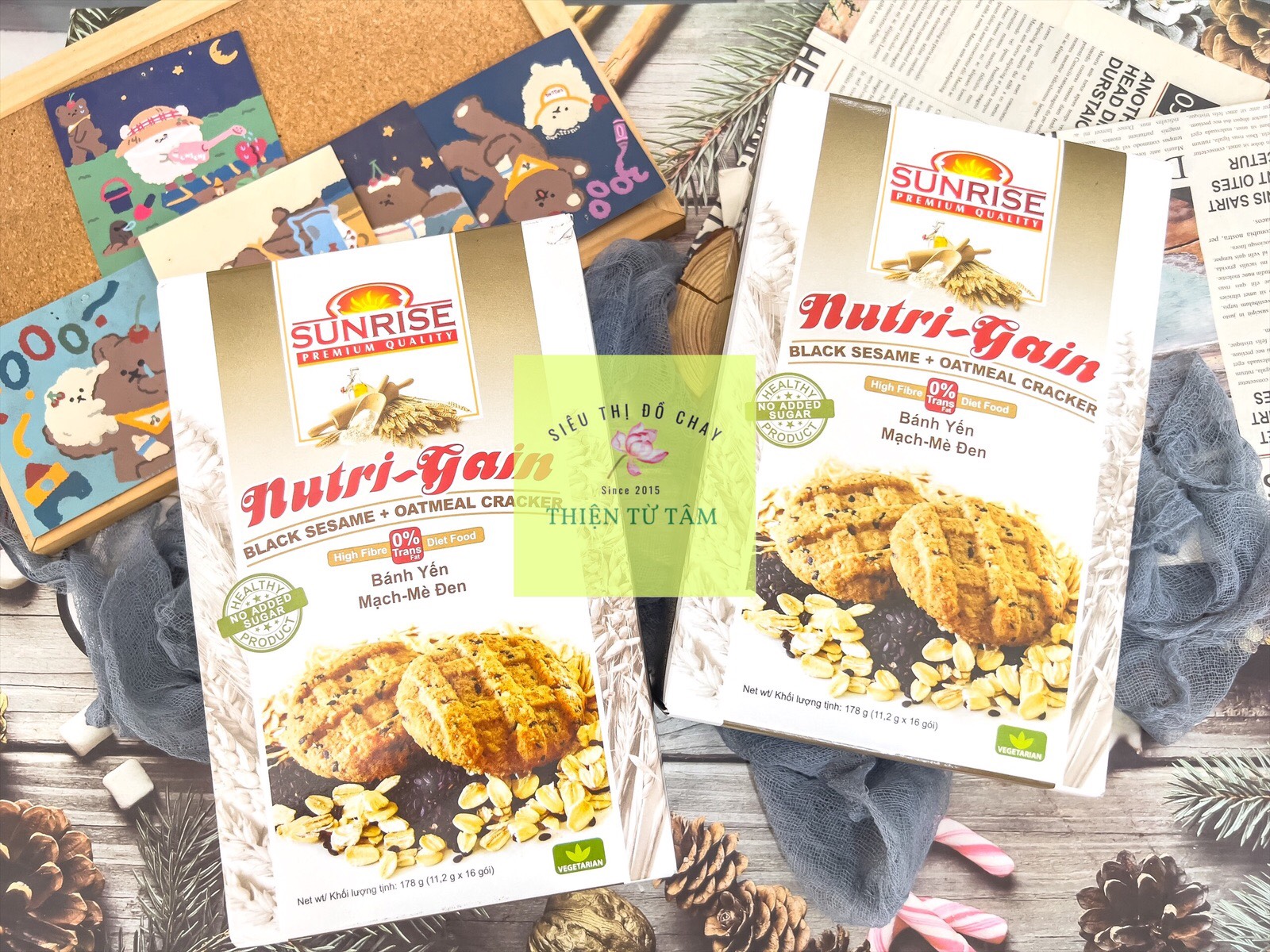 Bánh yến mạch mè đen nutri gain sunrise 178g